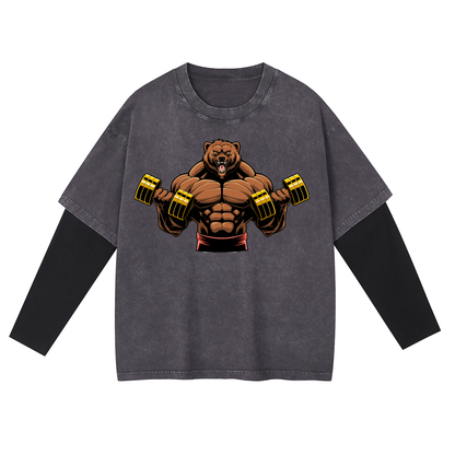 Buff Bear Dumbbell Training Layered Long T-Shirt X-101