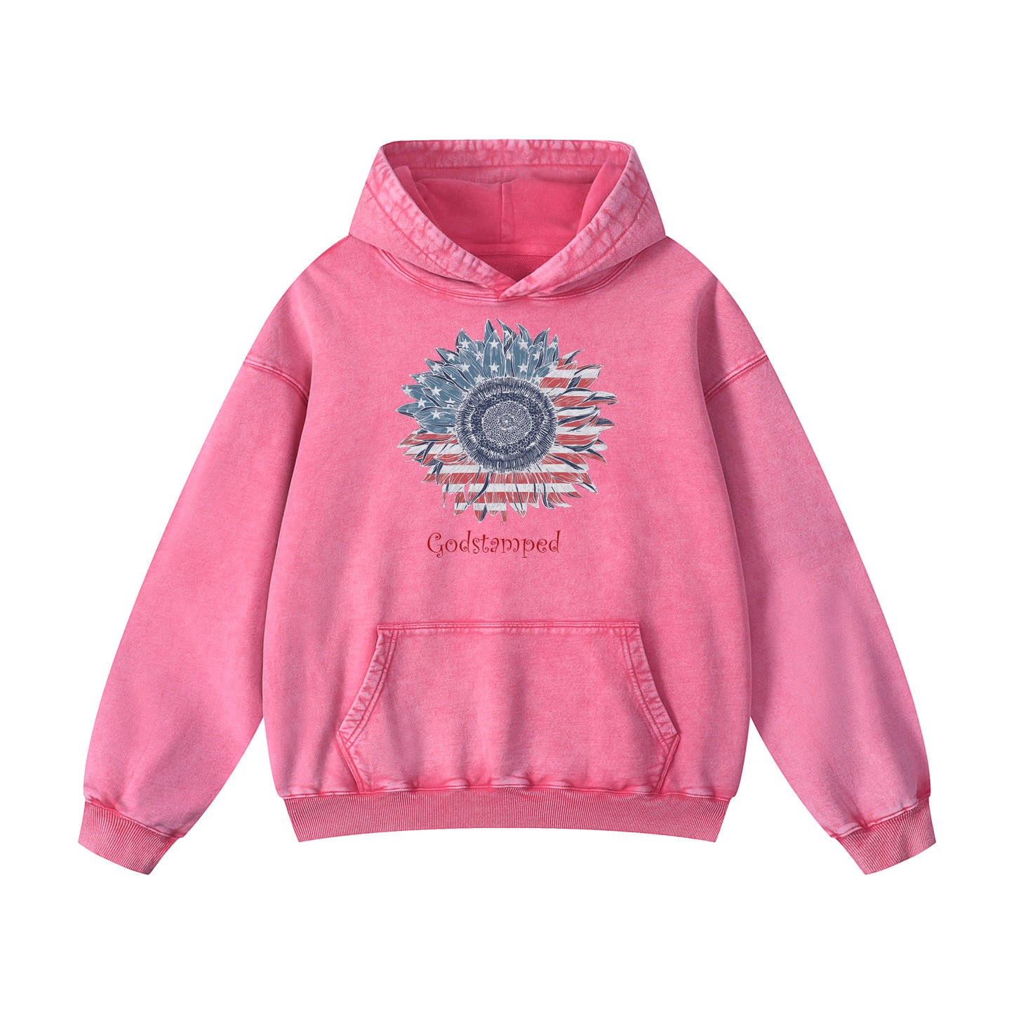 American Sunflower Acid-Washed Hoodies
