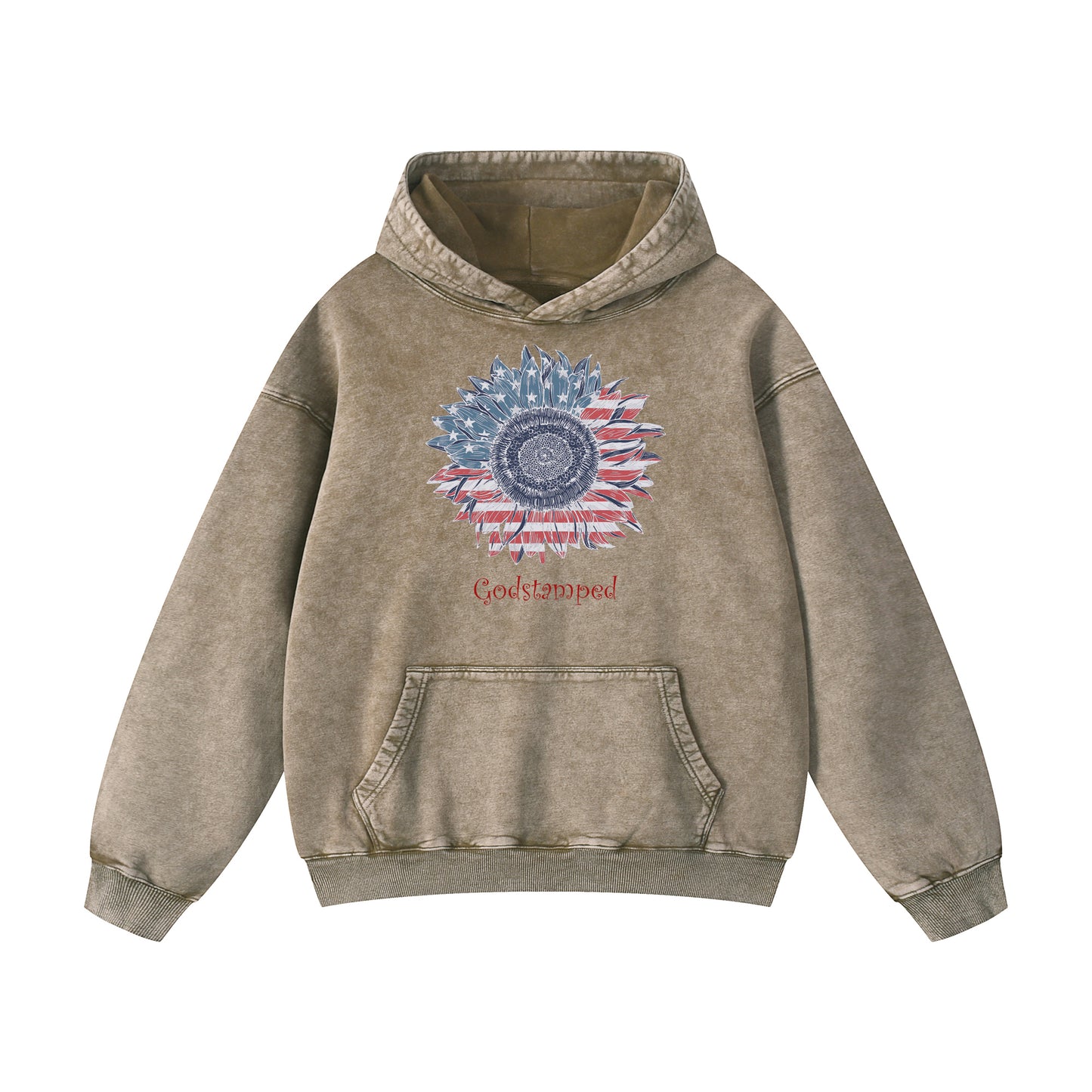 American Sunflower Acid-Washed Hoodies