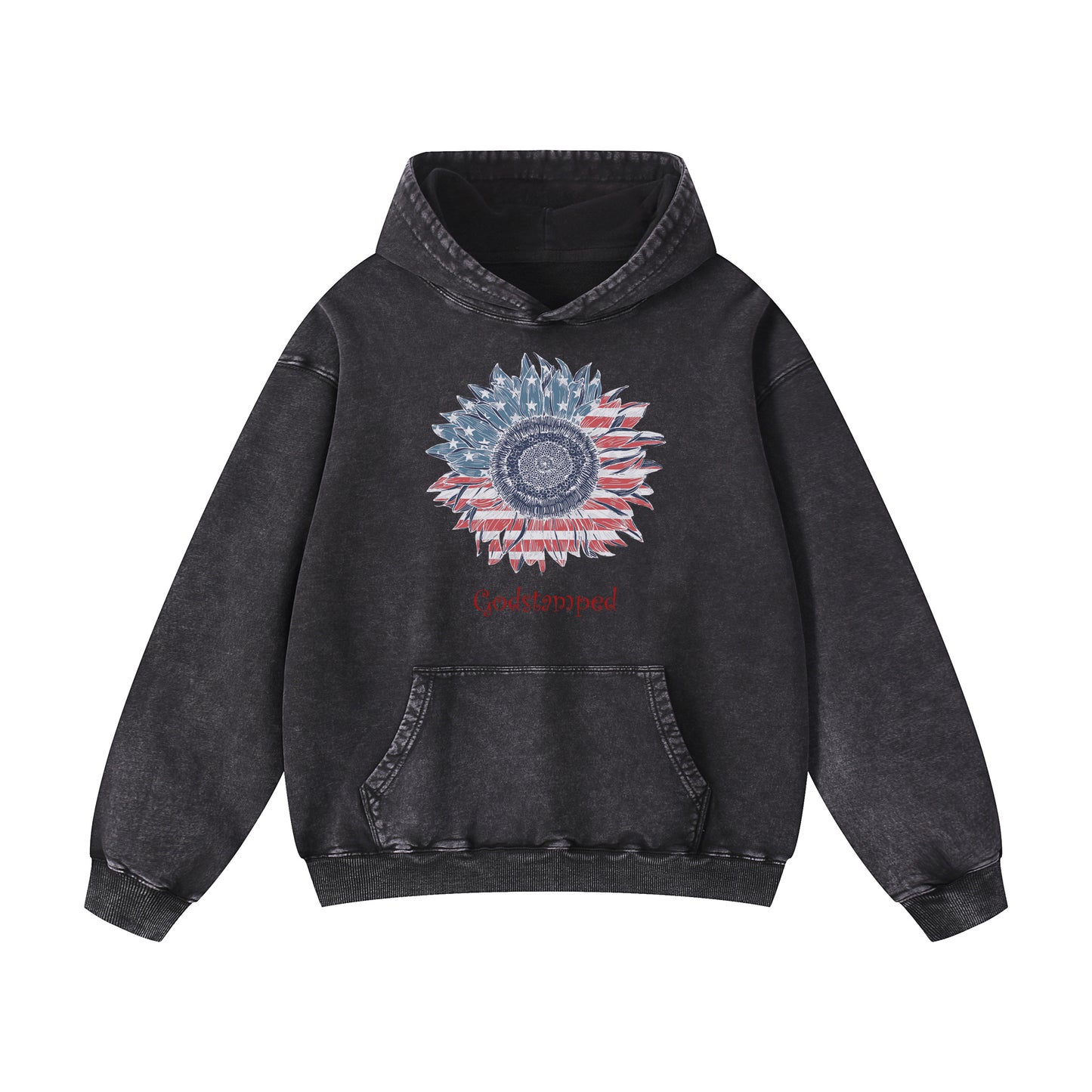 American Sunflower Acid-Washed Hoodies
