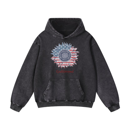 American Sunflower Acid-Washed Hoodies