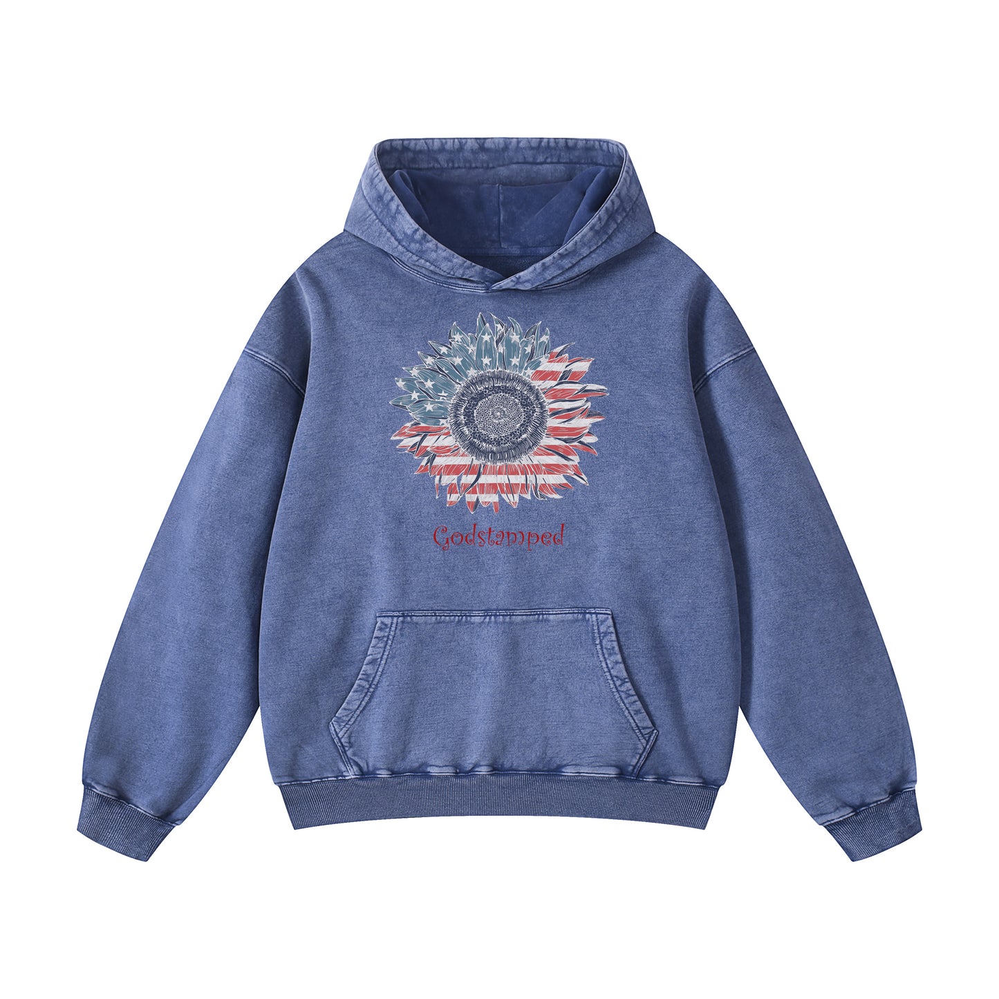 American Sunflower Acid-Washed Hoodies