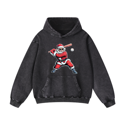Santa Claus playing baseball Hoodie