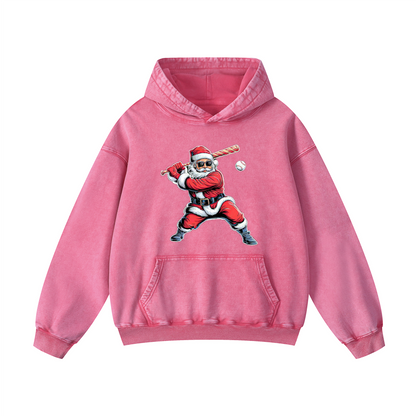 Santa Claus playing baseball Hoodie