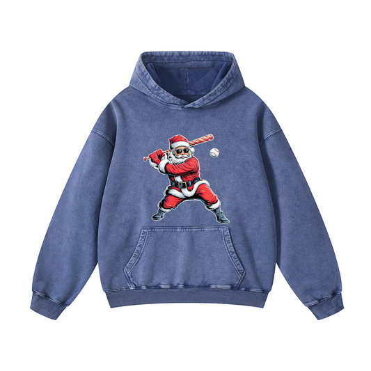 Santa Claus playing baseball Hoodie