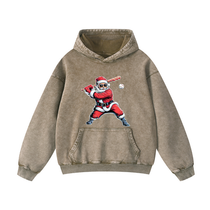 Santa Claus playing baseball Hoodie