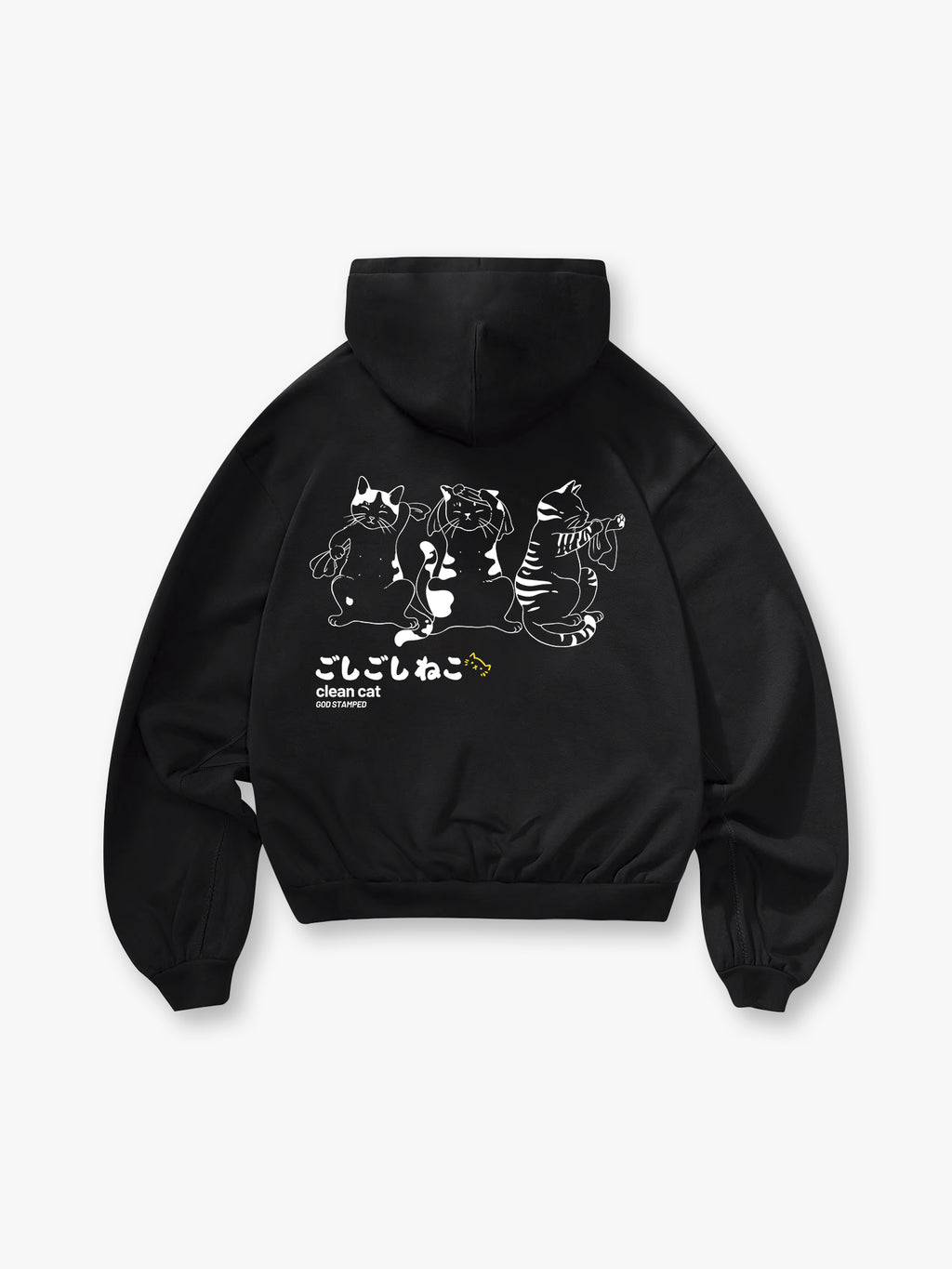 Japanese Bath Cats Line Hoodie