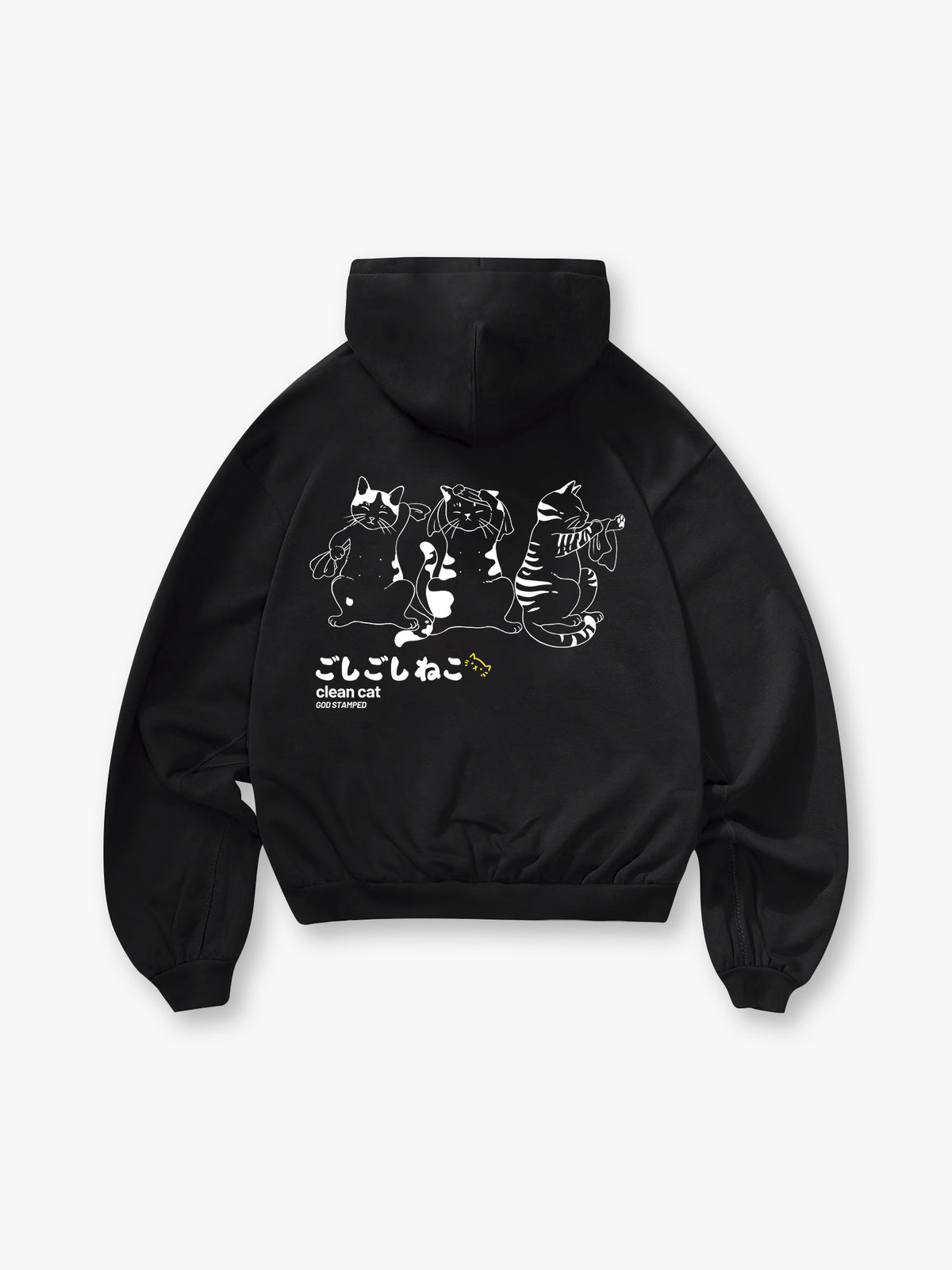 Japanese Bath Cats Line Hoodie