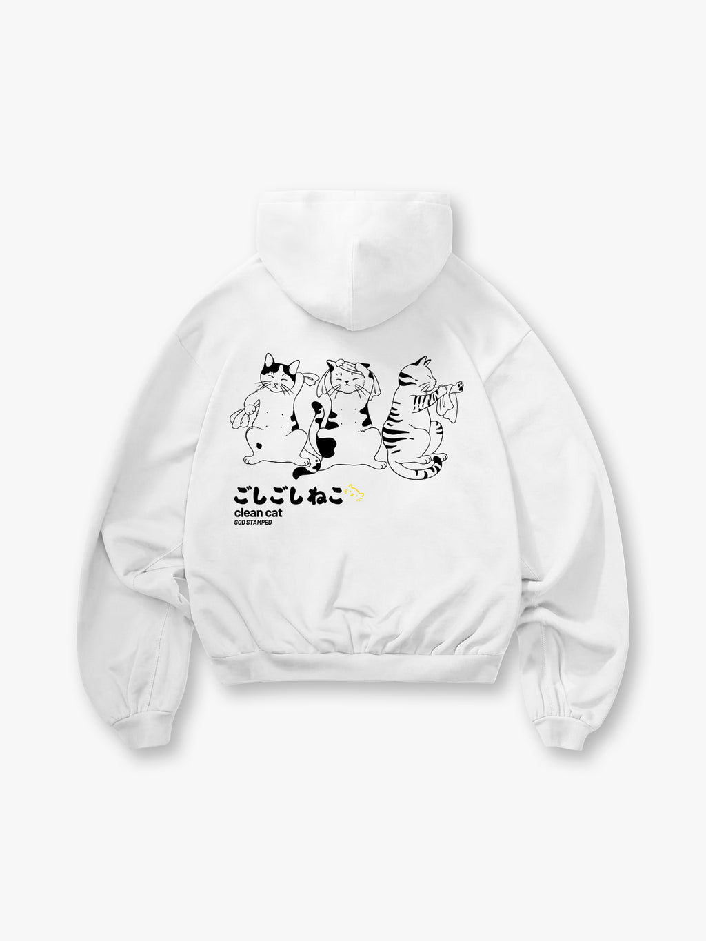 Japanese Bath Cats Line Hoodie