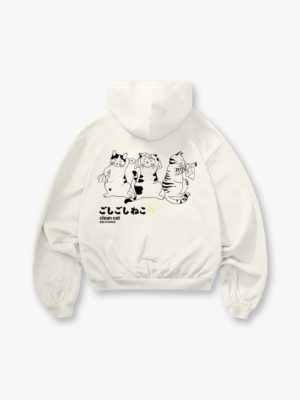 Japanese Bath Cats Line Hoodie