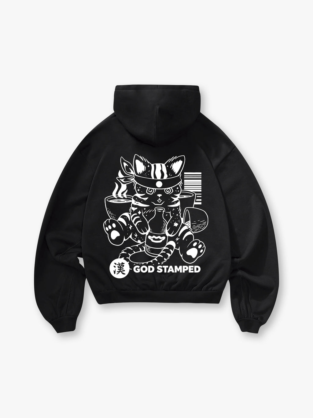 Samurai Cat Line Art Hoodie