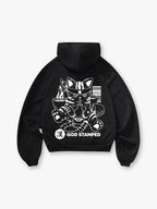 Samurai Cat Line Art Hoodie