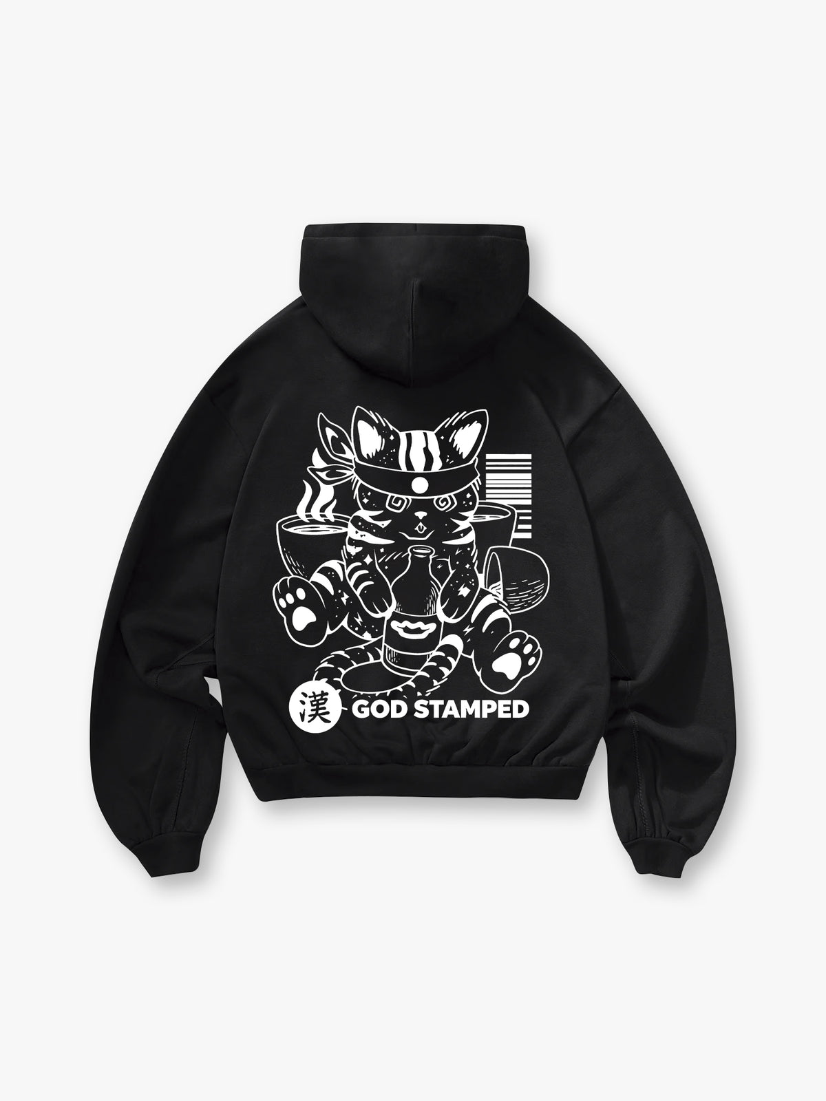 Samurai Cat Line Art Hoodie