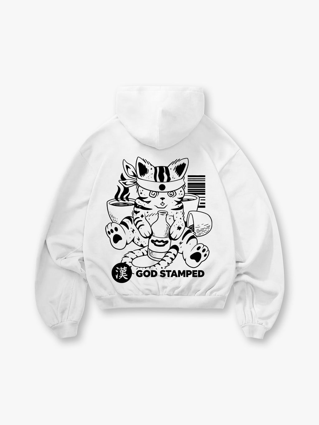 Samurai Cat Line Art Hoodie