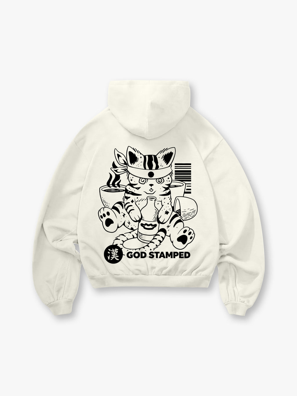 Samurai Cat Line Art Hoodie
