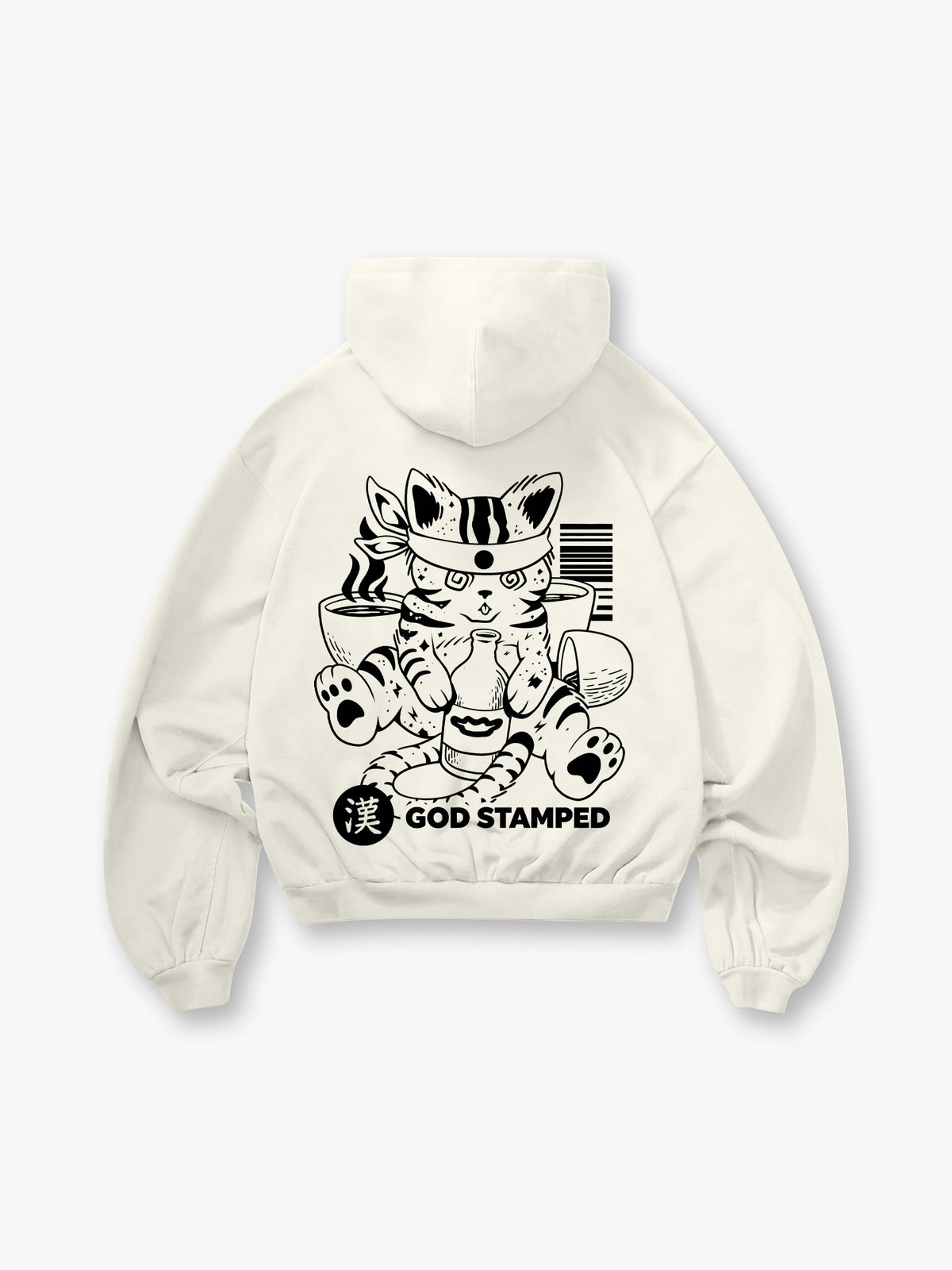 Samurai Cat Line Art Hoodie