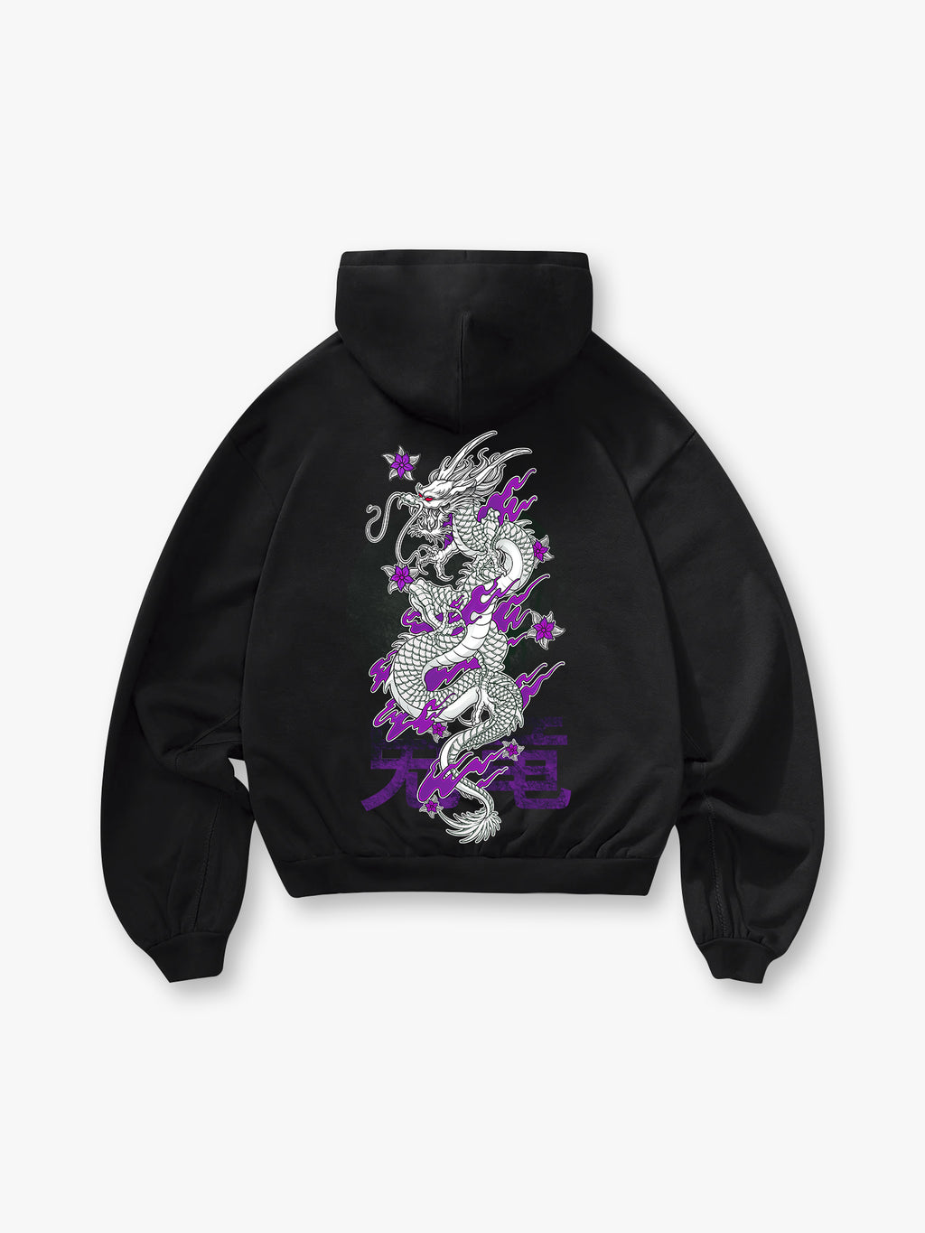 Dragon Purple Floral Hoodie