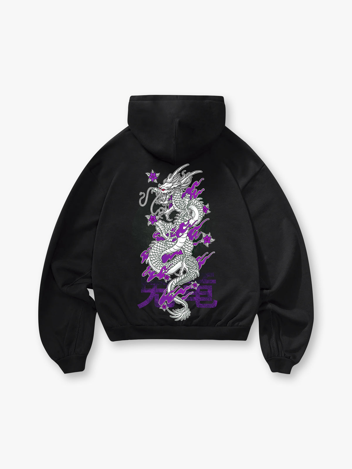 Dragon Purple Floral Hoodie