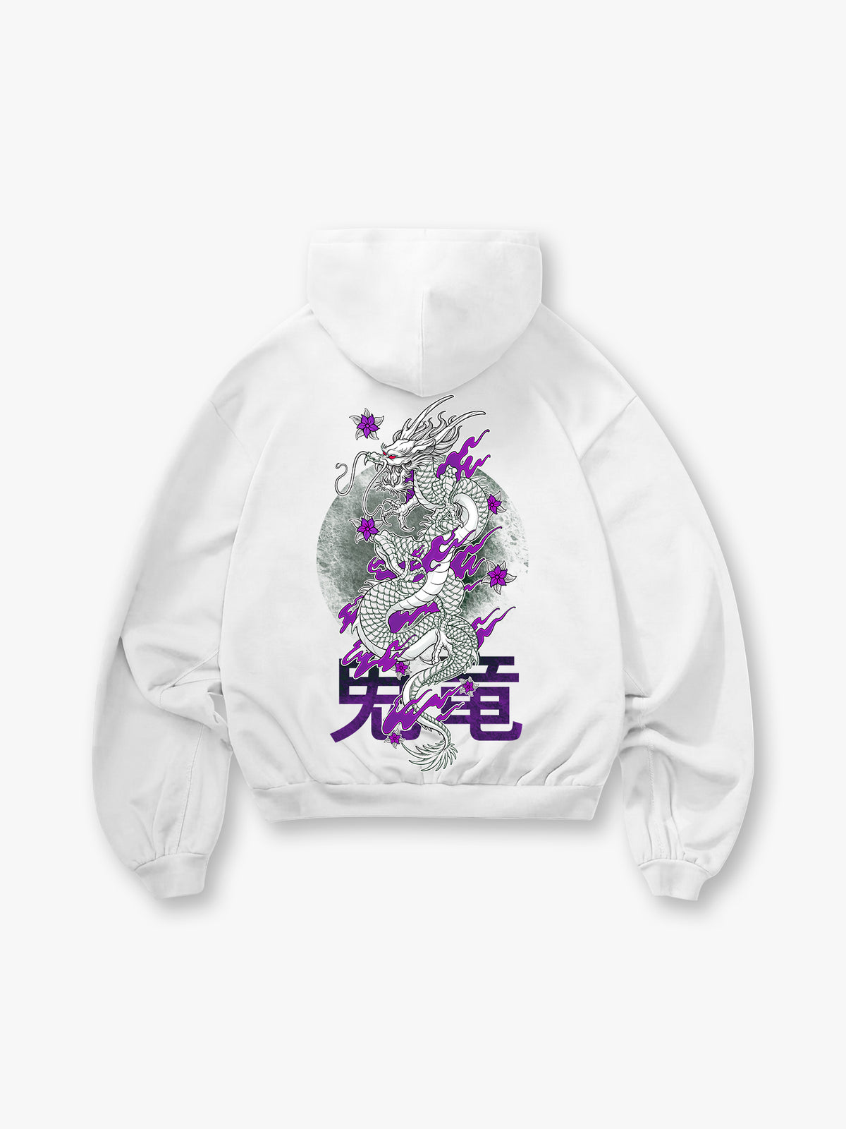 Dragon Purple Floral Hoodie