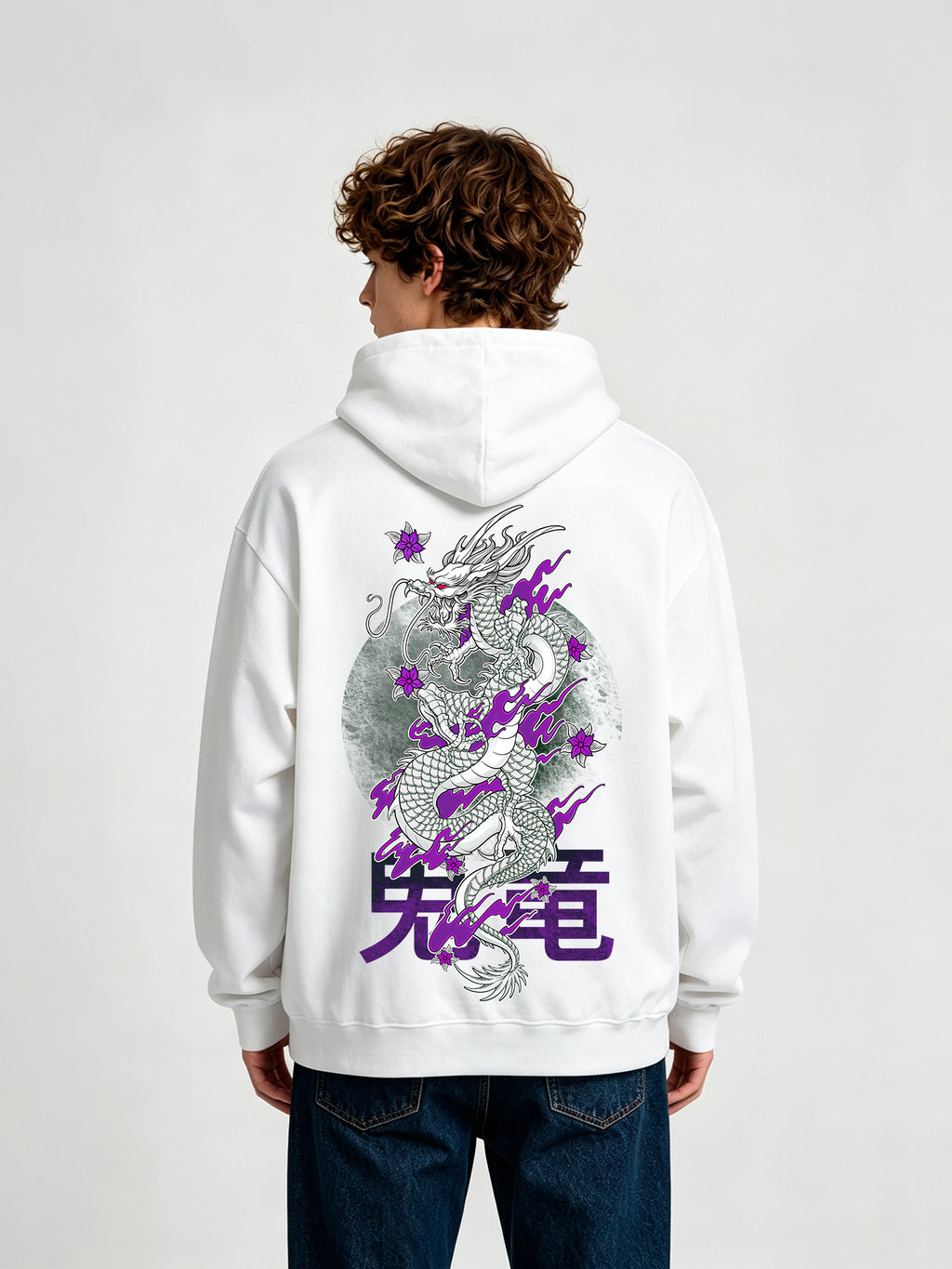 Dragon Purple Floral Hoodie