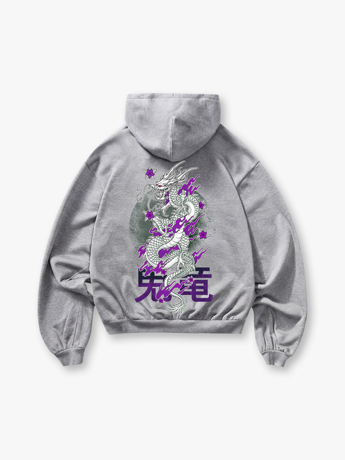 Dragon Purple Floral Hoodie