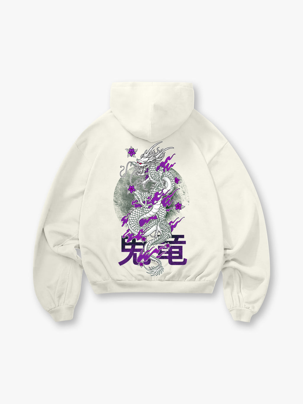Dragon Purple Floral Hoodie