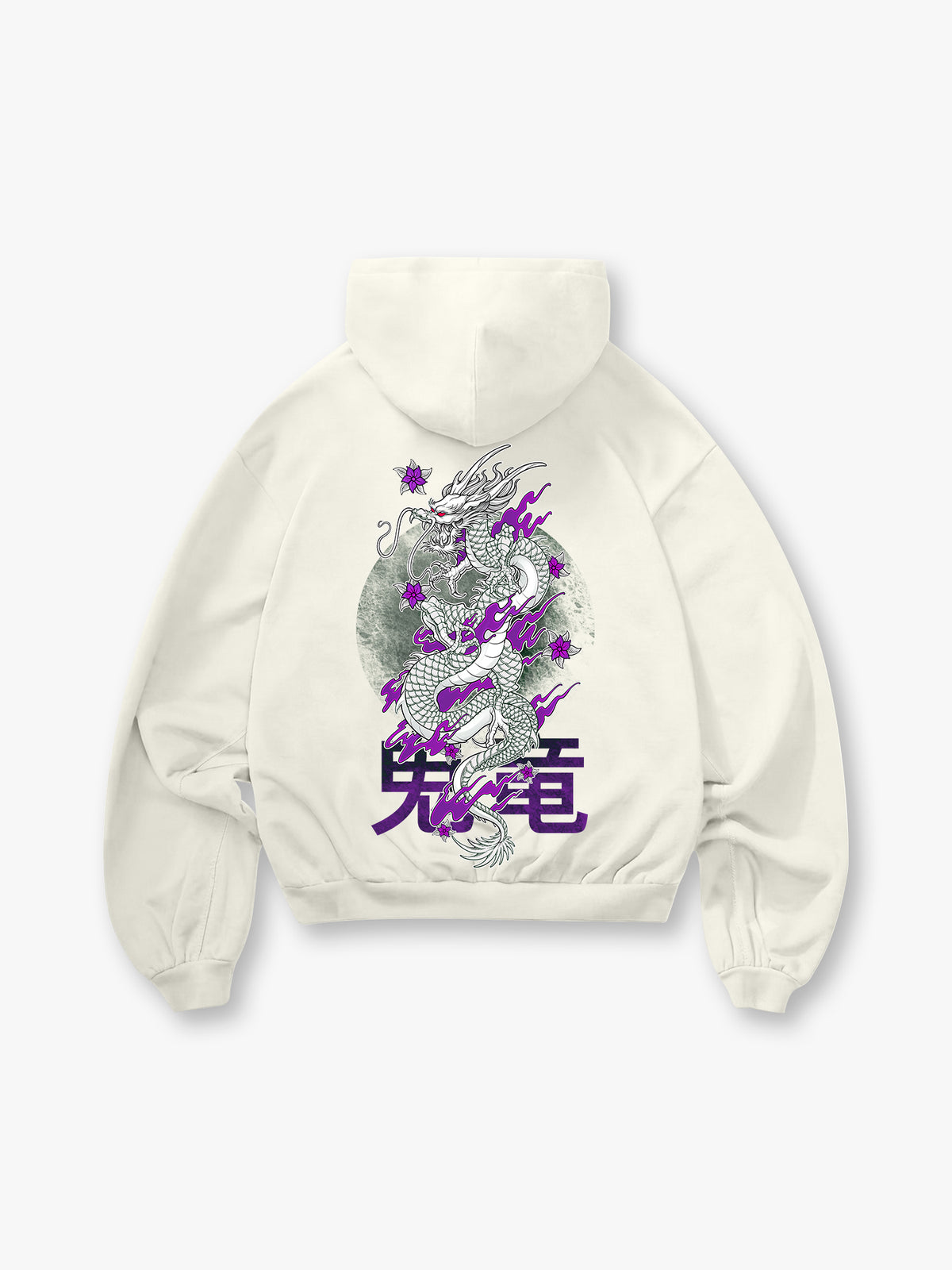 Dragon Purple Floral Hoodie