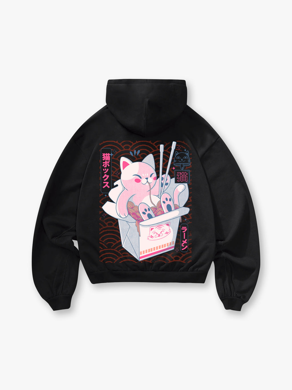 Pink Ramen Cat Japanese Box Noodle Hoodie