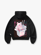 Pink Ramen Cat Japanese Box Noodle Hoodie