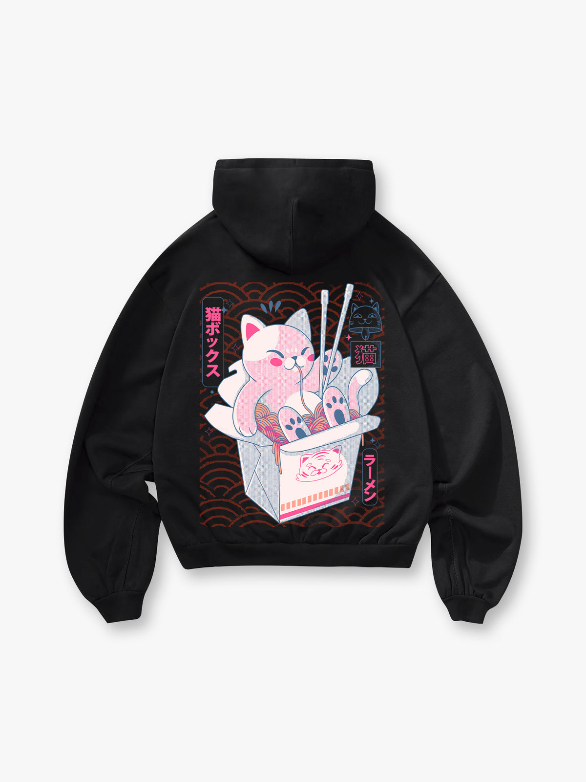 Pink Ramen Cat Japanese Box Noodle Hoodie