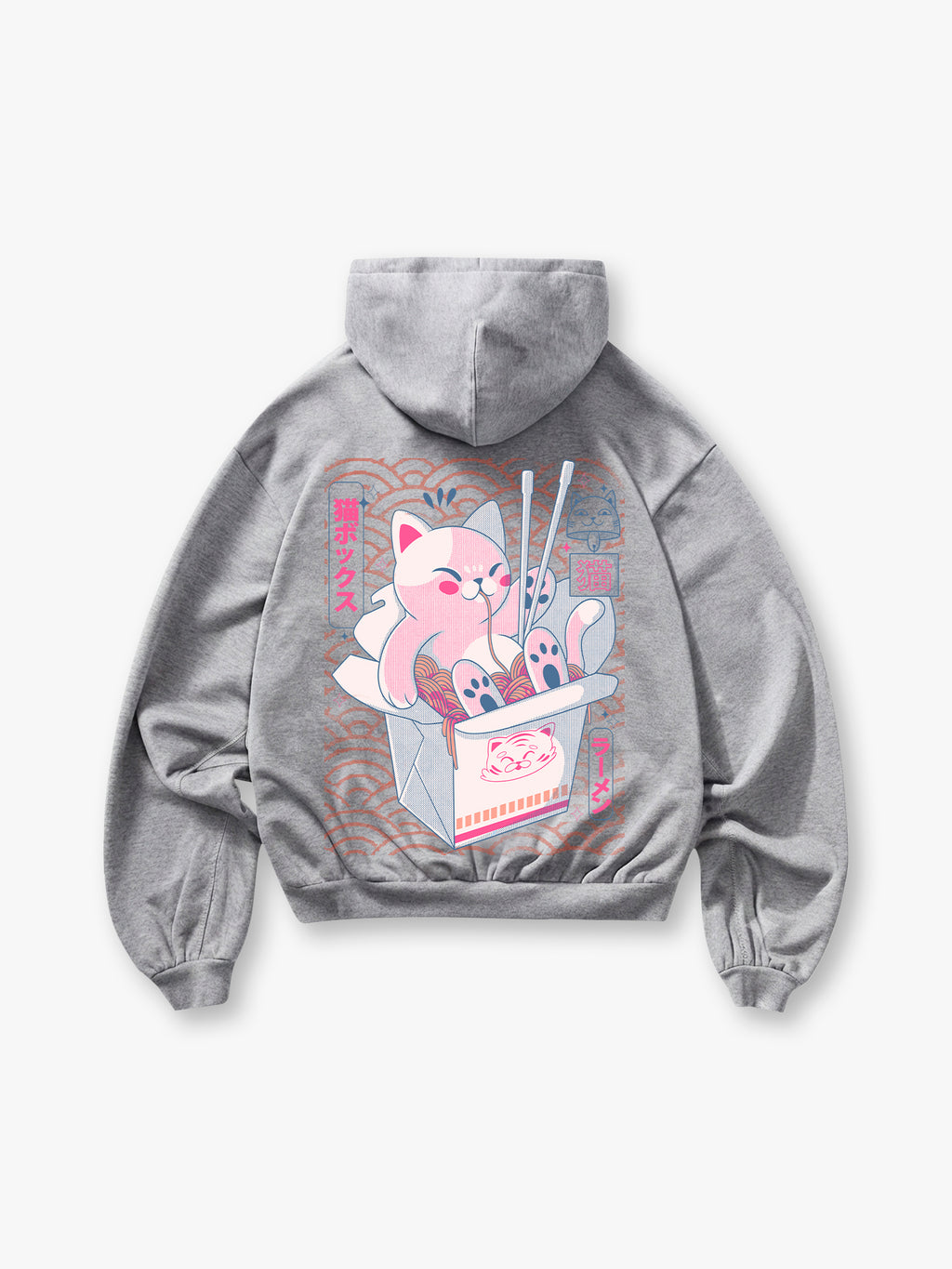 Pink Ramen Cat Japanese Box Noodle Hoodie