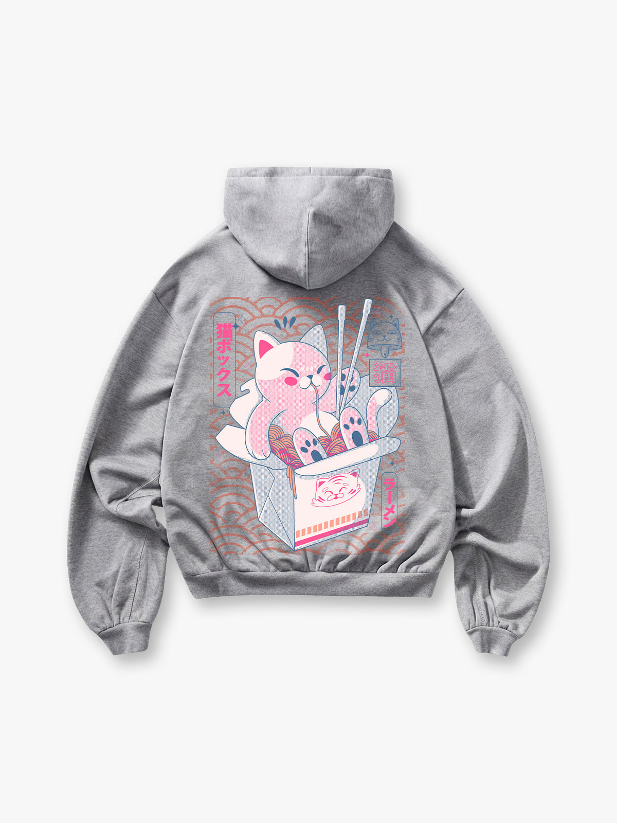 Pink Ramen Cat Japanese Box Noodle Hoodie