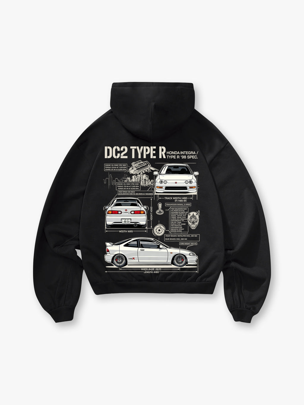 JDM Car Blueprint Hoodie