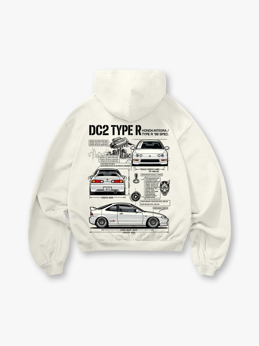 JDM Car Blueprint Hoodie