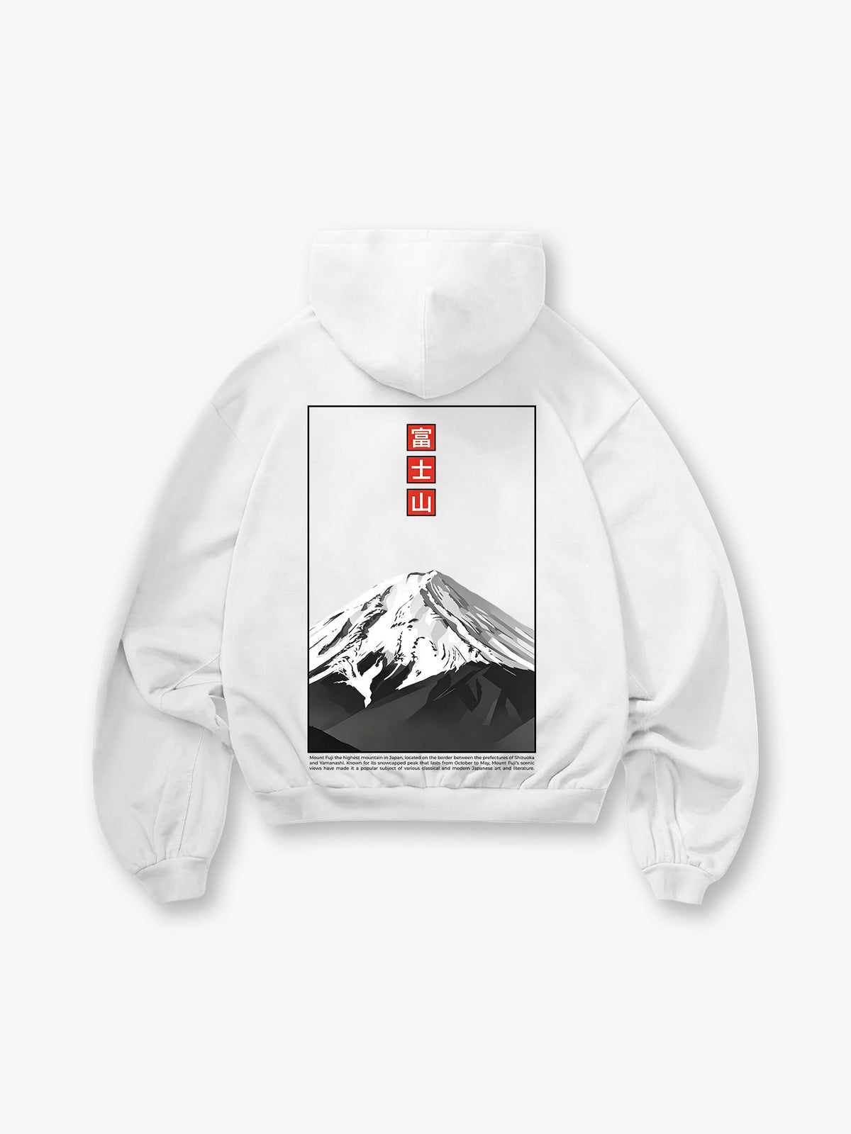 Mount Fuji Kanji Poster Hoodie