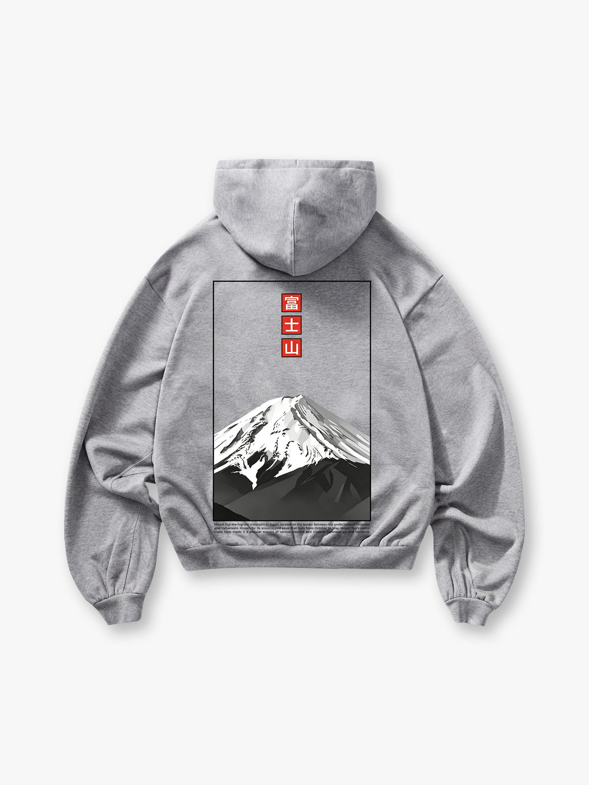 Mount Fuji Kanji Poster Hoodie