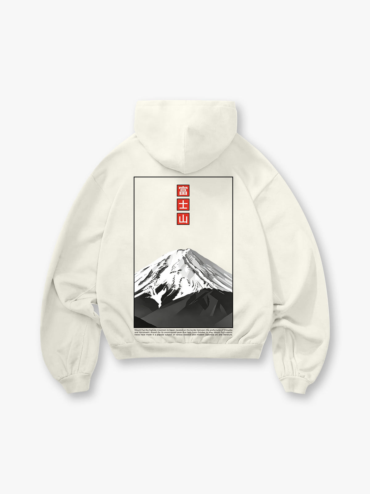 Mount Fuji Kanji Poster Hoodie