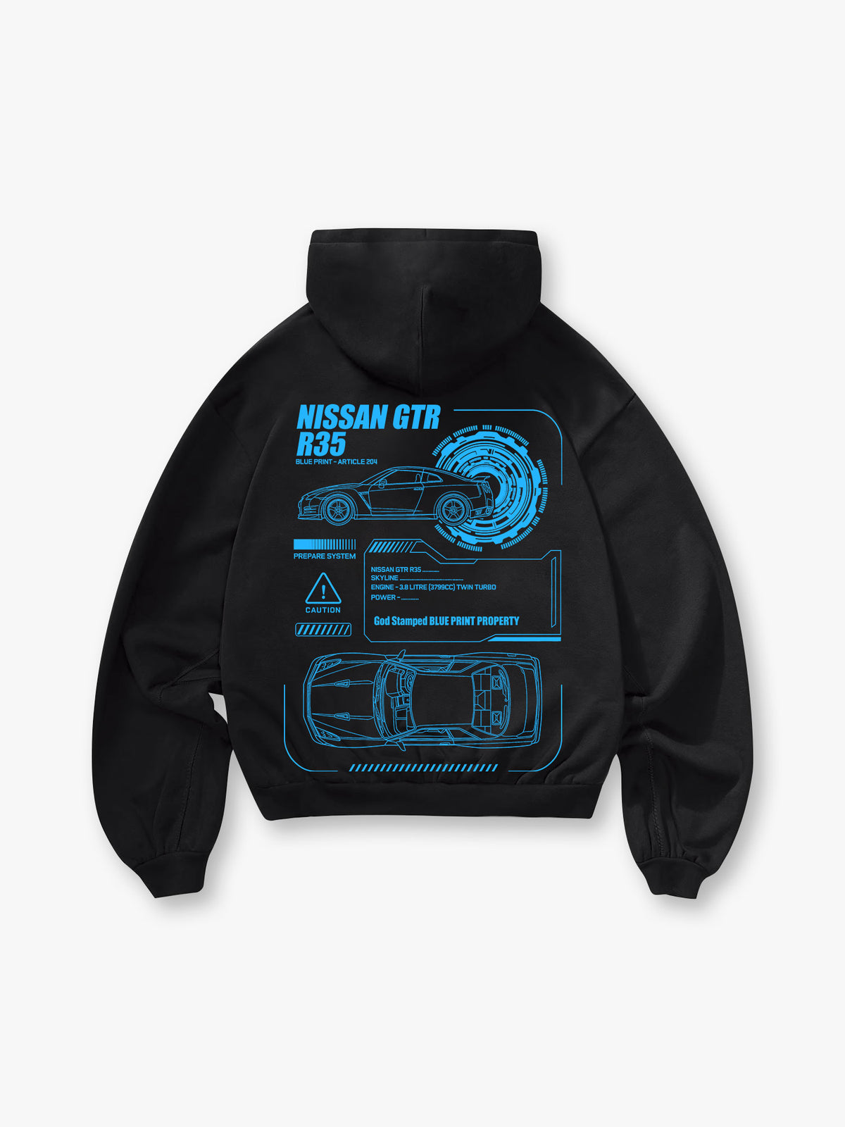 GTR R35 Blueprint Car Hoodie
