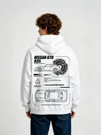 GTR R35 Blueprint Car Hoodie