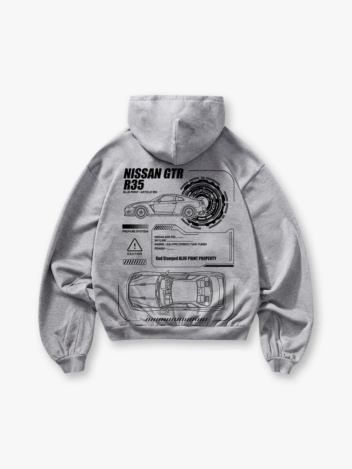 GTR R35 Blueprint Car Hoodie