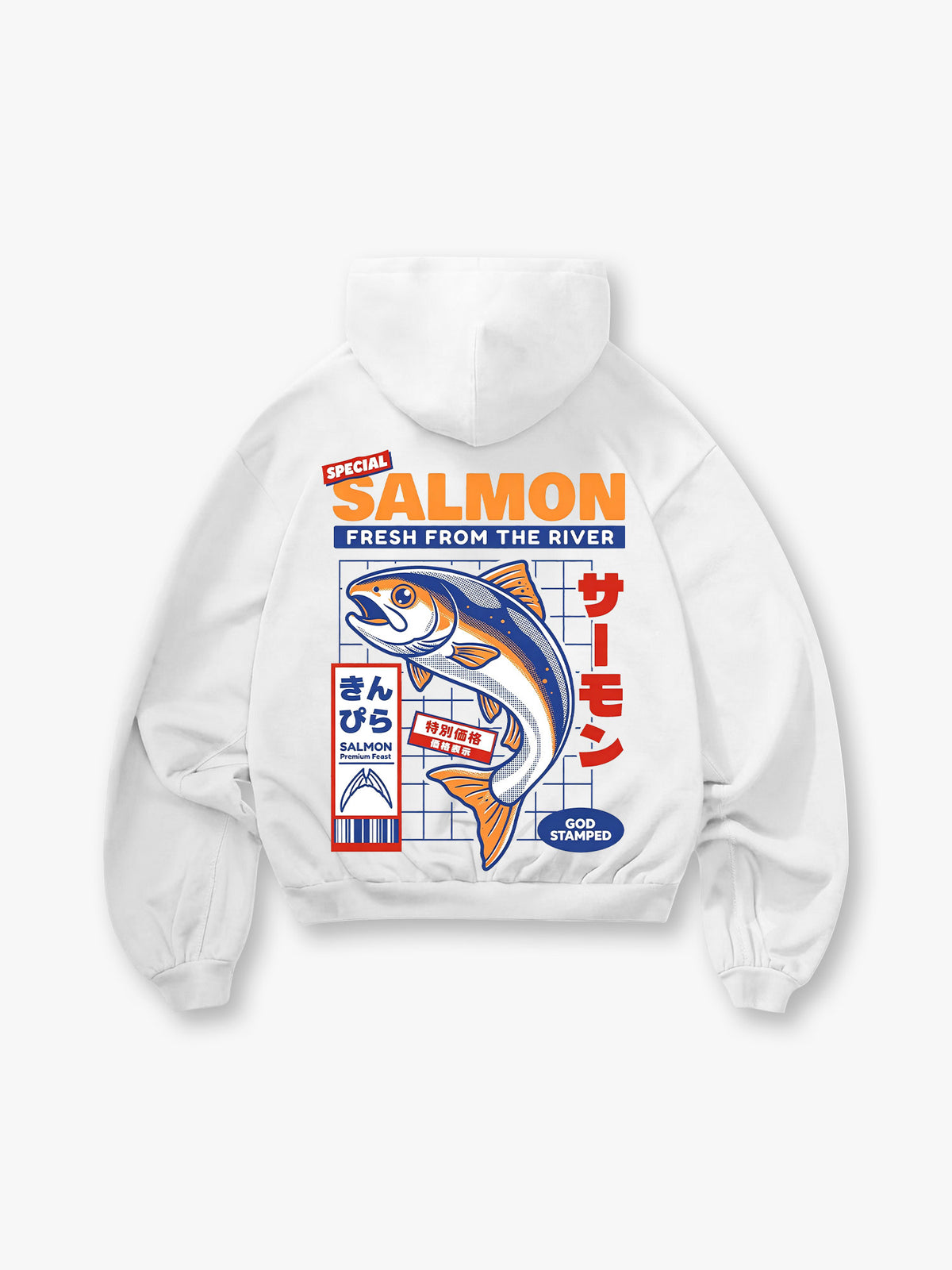 Japanese Salmon Market Poster Hoodie