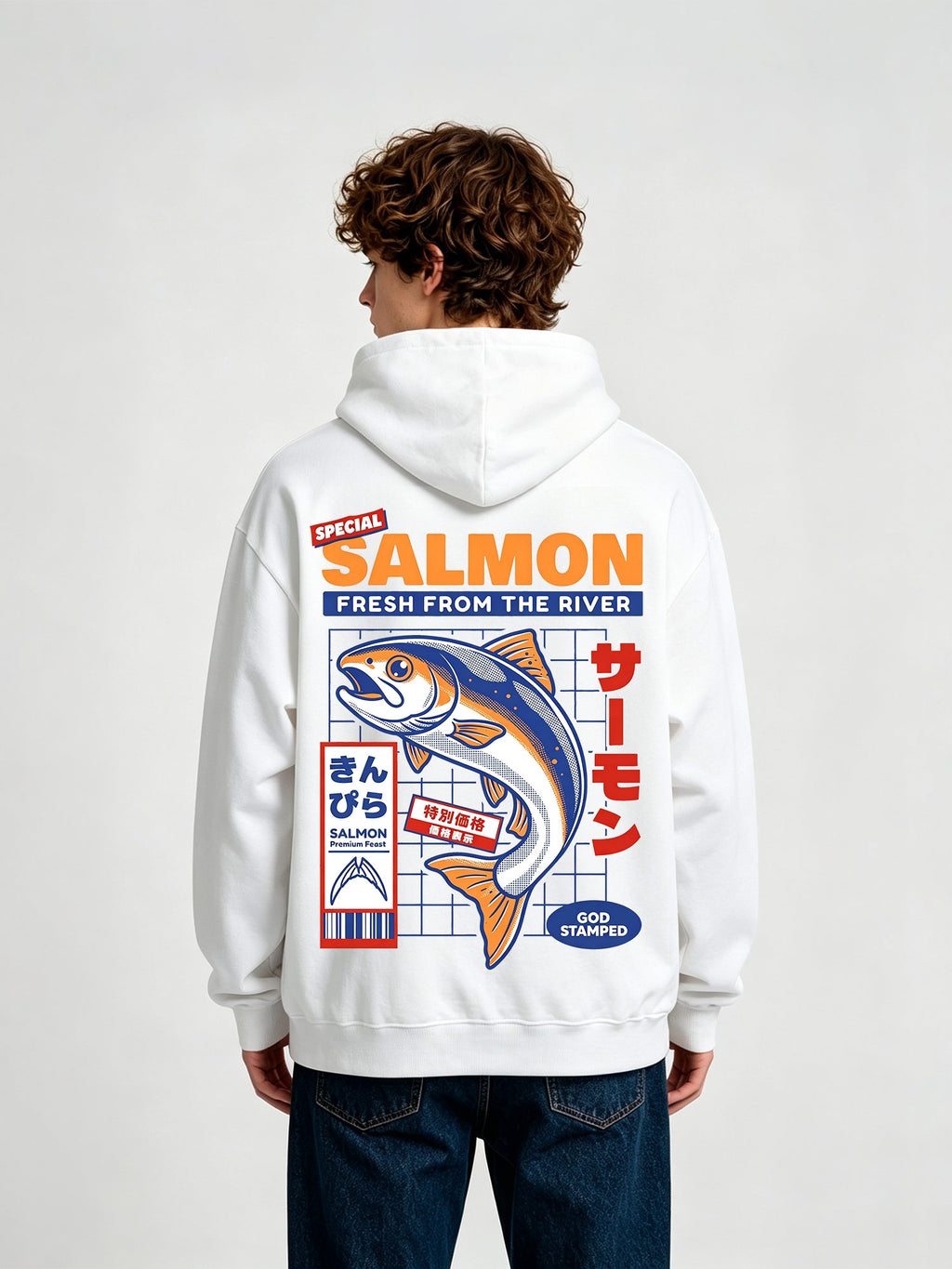 Japanese Salmon Market Poster Hoodie