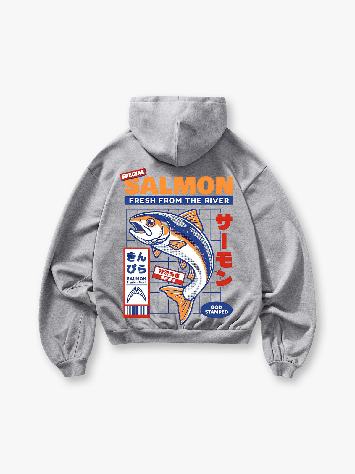Japanese Salmon Market Poster Hoodie