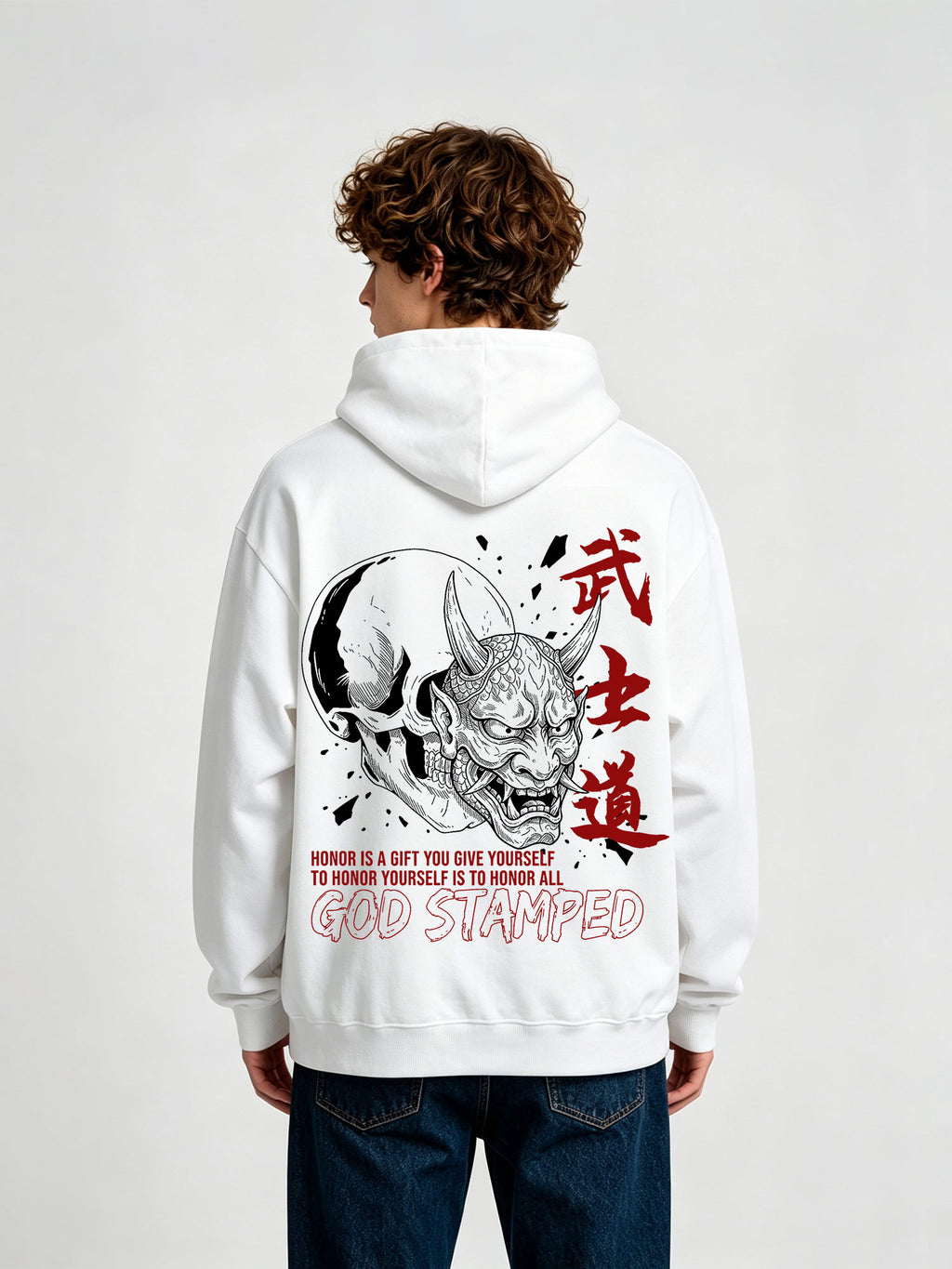 Bushido Oni Demon Skull Hoodie