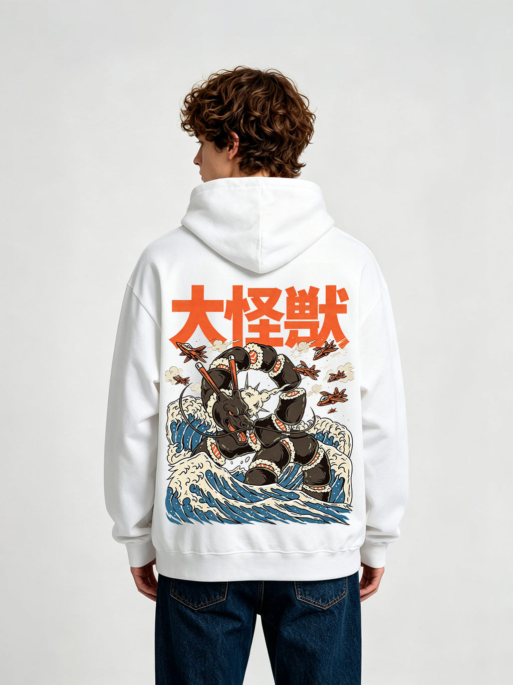 Kaiju Monster Great Wave Hoodie