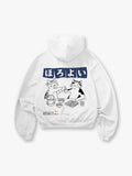 Drinking Cats Line Art Hoodie
