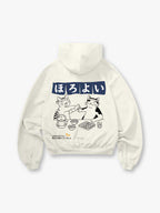 Drinking Cats Line Art Hoodie