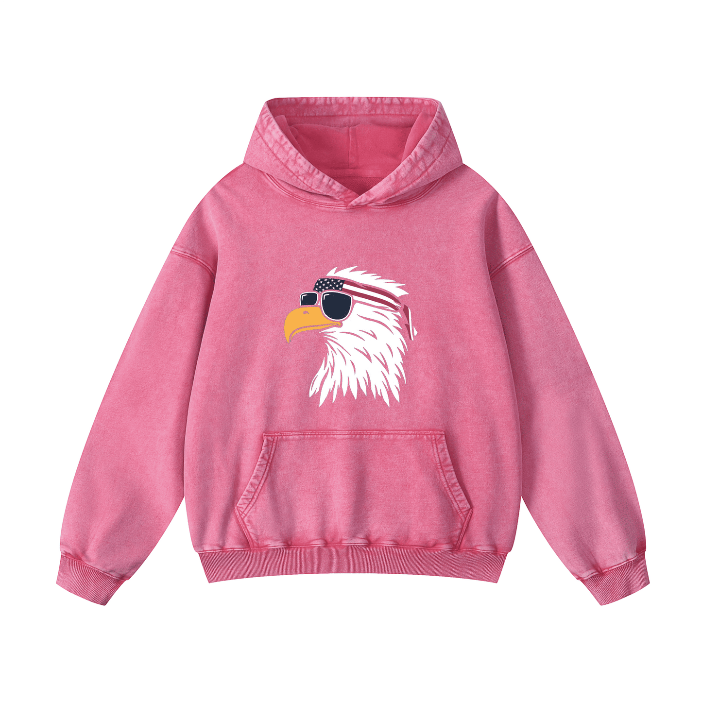 Eagle head wearing sunglasses Acid-Washed Hoodies