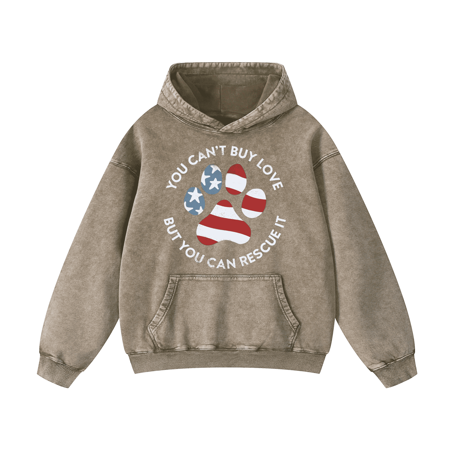 “You can't buy love, but you can rescue it ” Acid-Washed Hoodies