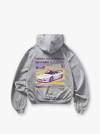 JDM Magazine Back Print Short Hoodie, Japanese Supercar Streetwear Pattern Hoodie